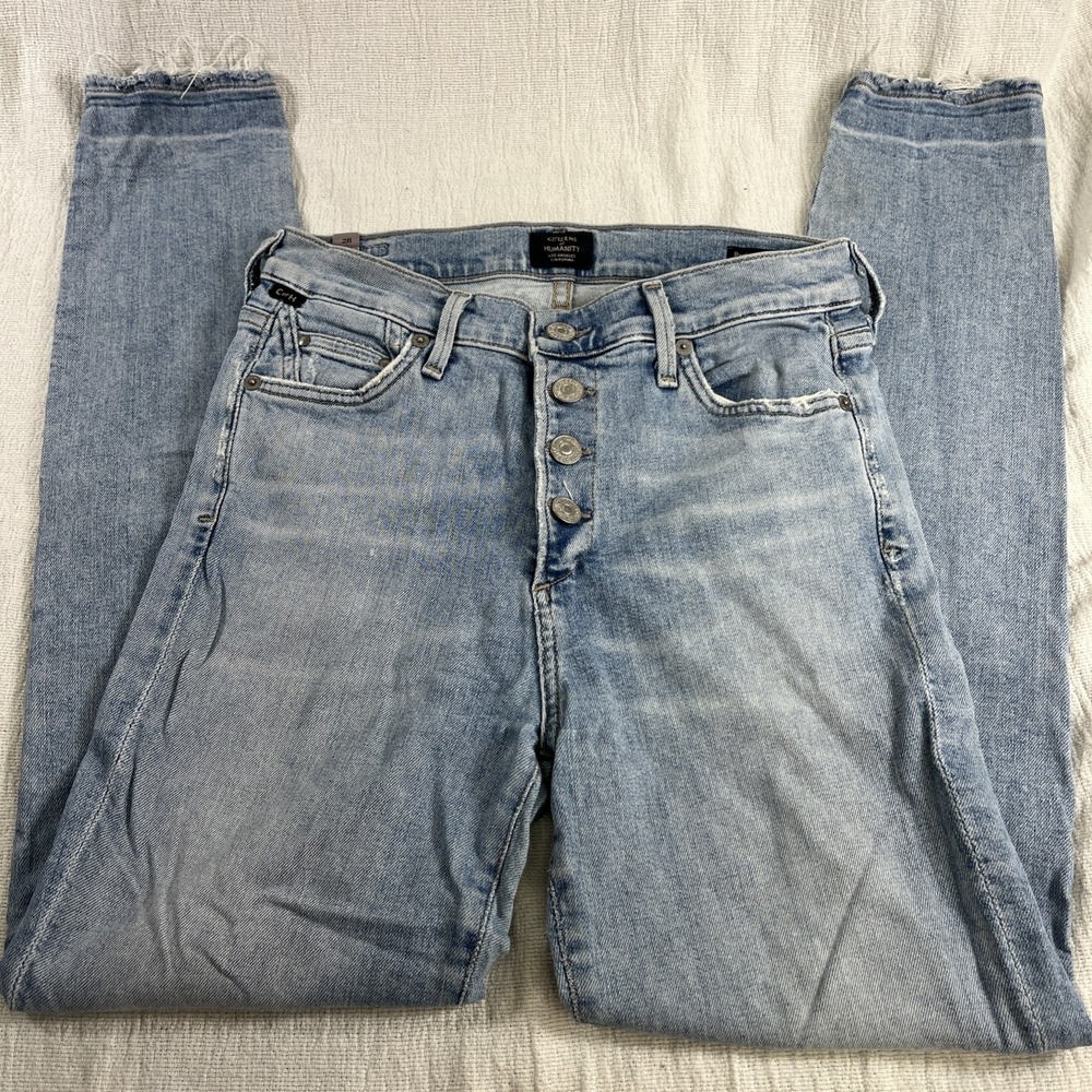 Citizens Of Humanity Jean Womens 26 Blue Rocket Ankle Mid Rise Skinny Button Y2K